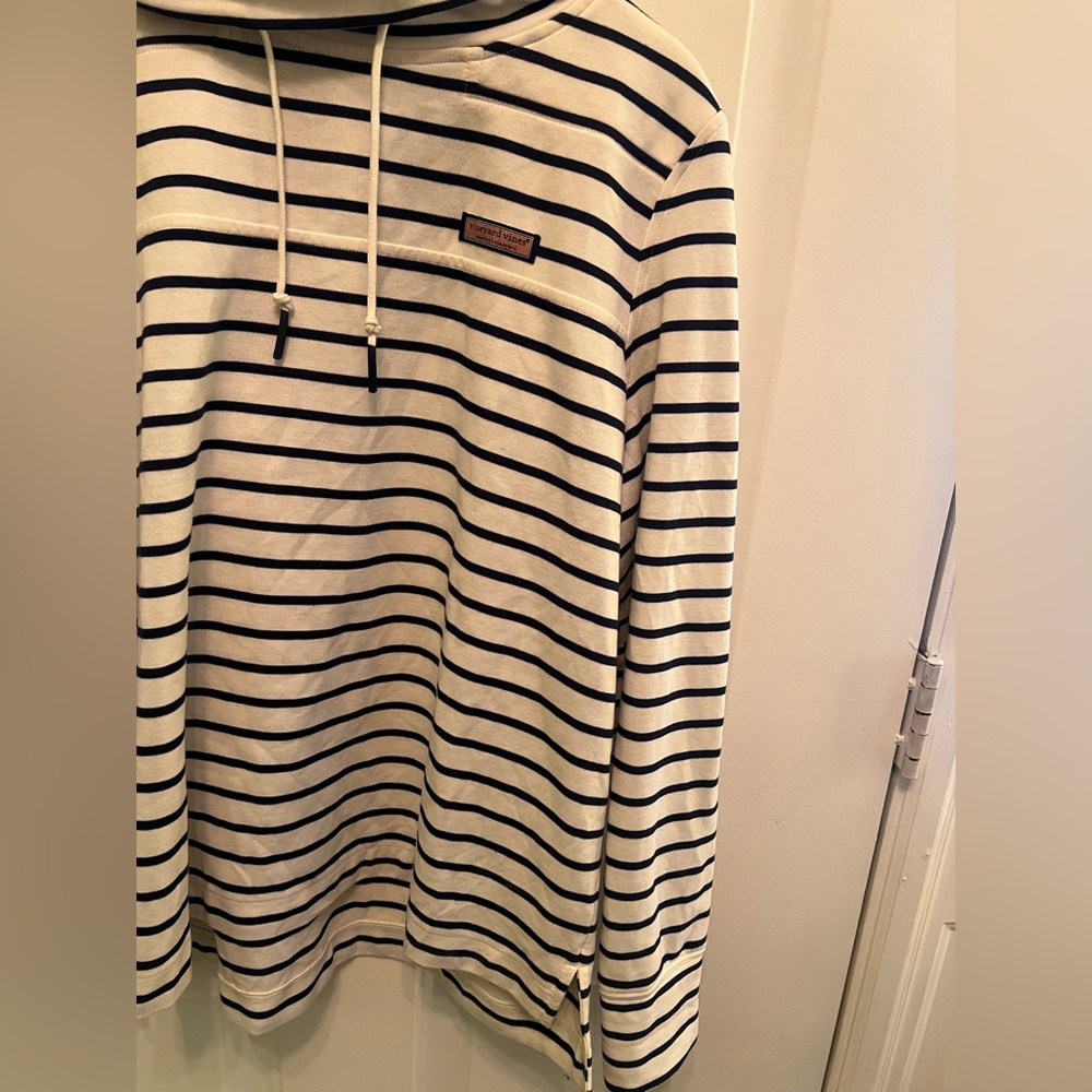 Vineyard Vines Shep Sweatshirt Funnel Neck Drawstring Striped Size XL - Picture 5 of 11